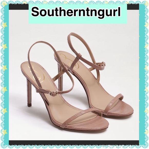 NWT SAM EDELMAN” Doran “ Strappy Open Toe Patent Leather Stiletto Heels Sandals - Picture 15 of 15